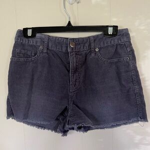 Charcoal Corduroy High Waisted Cut Off Shorts